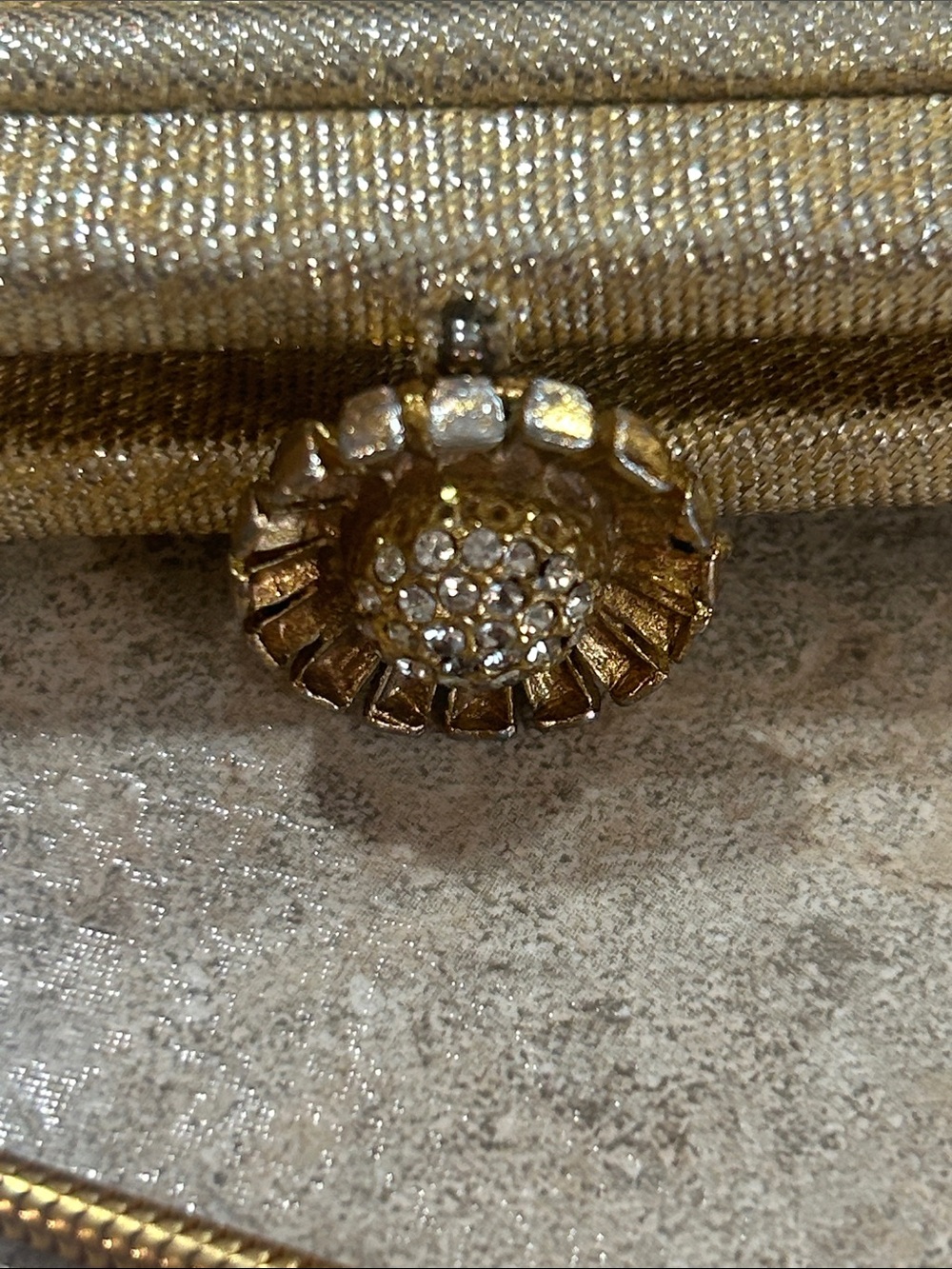 Metallic Gold Evening Clutch with Satin Pouch Vintage - Picture 2 of 9